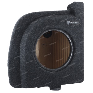 Короб стелс для сабвуфера на Skoda Octavia A7 лифтбэк 2013-2020 (10", в левое крыло, темно-серый, без крышки)